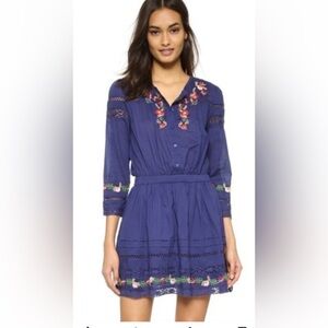 Tularosa Blue Embroidered Dress